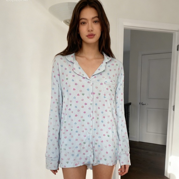 SKIMS Other - Skims Valentine Polka Dot Modal Pajama PJ Top
